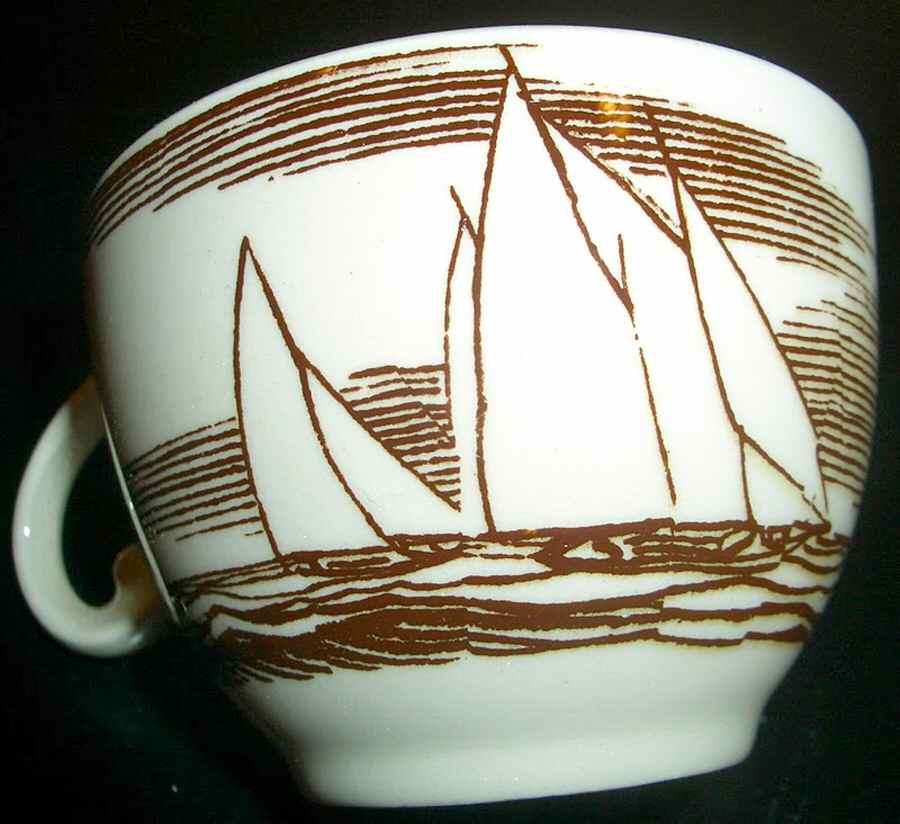 Our America Brown Flat Demitasse Cup by Metlox - Poppytrail - Vernon-1