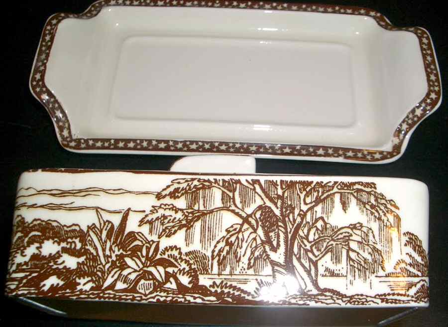 Our America Brown 1/4 Lb Covered Butter by Metlox - Poppytrail - Vernon-1
