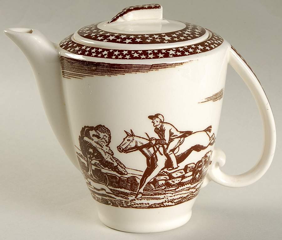 Our America Brown Individual Coffee Pot & Lid by Metlox - Poppytrail - Vernon-1