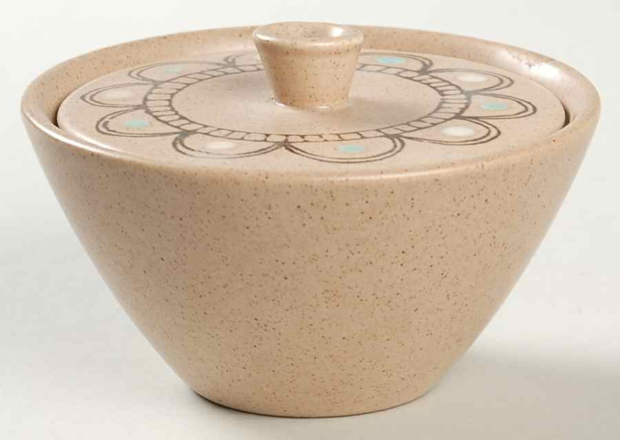 Painted Desert (Rim) Sugar Bowl & Lid by Metlox - Poppytrail - Vernon-1