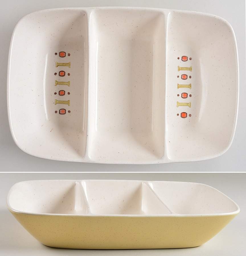 Palm Springs Rectangular Divided Serve No Center Lid by Metlox - Poppytrail - Vernon-1