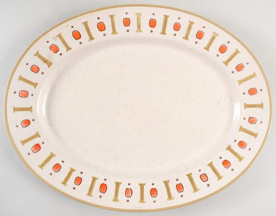 Palm Springs 14" Oval Serving Platter by Metlox - Poppytrail - Vernon-1