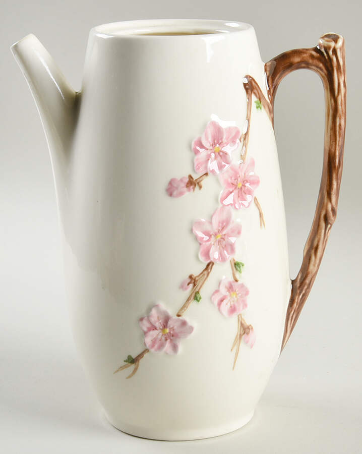 Peach Blossom Coffee Pot No Lid by Metlox - Poppytrail - Vernon-1