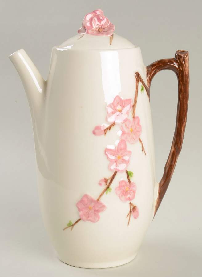 Peach Blossom Coffee Pot & Lid by Metlox - Poppytrail - Vernon-1