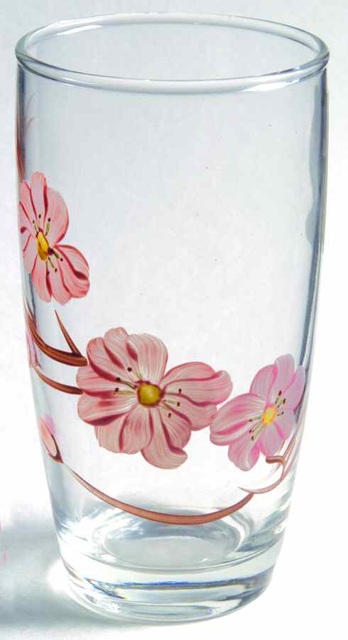 Peach Blossom 10 Oz Glassware Tumbler by Metlox - Poppytrail - Vernon-1