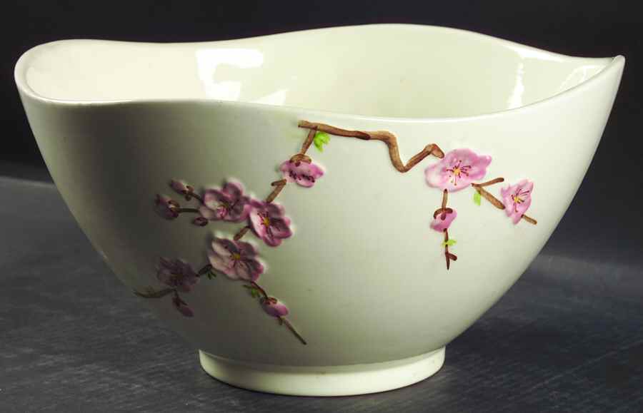 Peach Blossom 12" Large Salad Serving Bowl by Metlox - Poppytrail - Vernon-1