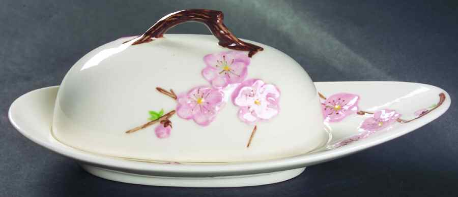 Peach Blossom 1/4 Lb Covered Butter by Metlox - Poppytrail - Vernon-1