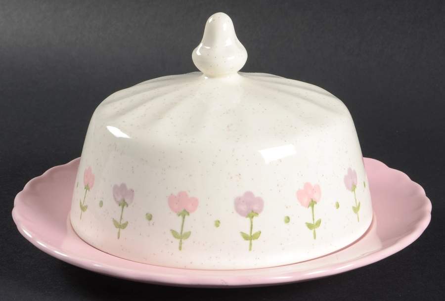 Pink Lady Round Covered Butter by Metlox - Poppytrail - Vernon-1