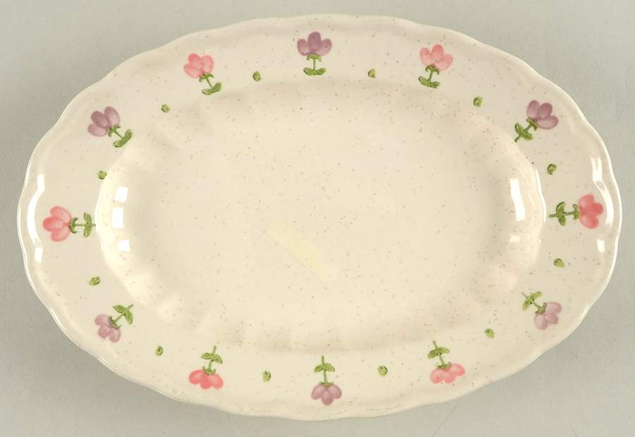 Pink Lady 9" Oval Serving Platter by Metlox - Poppytrail - Vernon-1