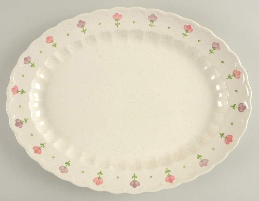 Pink Lady 13" Oval Serving Platter by Metlox - Poppytrail - Vernon-1
