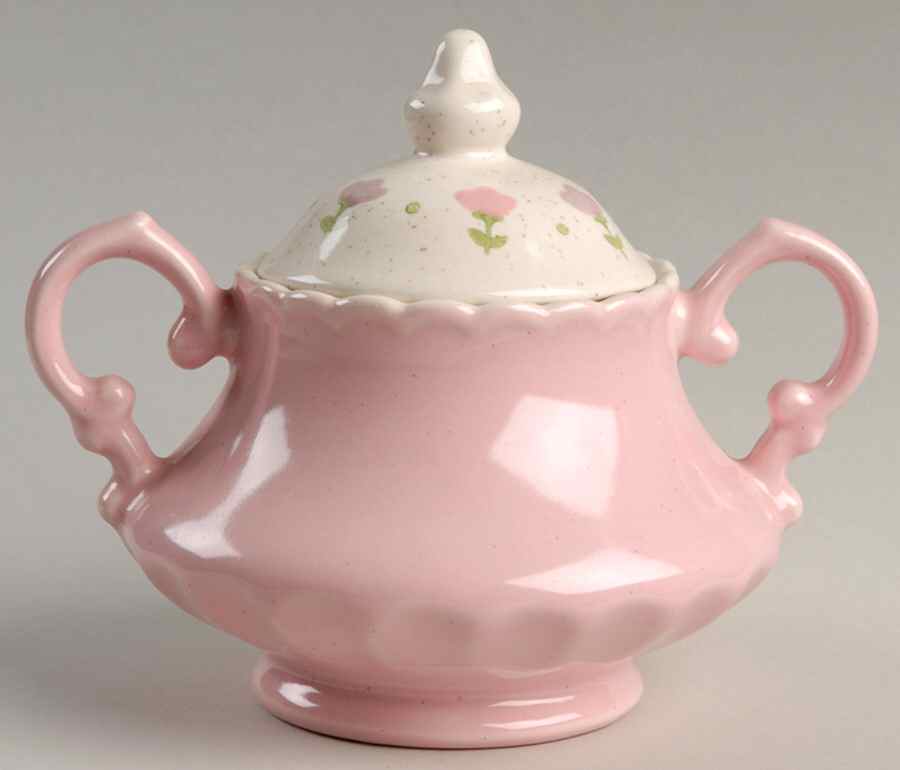 Pink Lady Sugar Bowl & Lid by Metlox - Poppytrail - Vernon-1