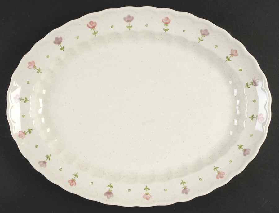 Pink Lady 14" Oval Serving Platter by Metlox - Poppytrail - Vernon-1