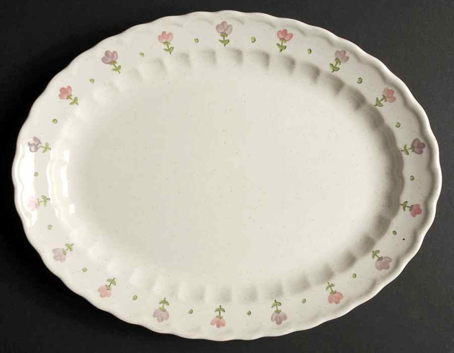 Pink Lady 12" Oval Serving Platter by Metlox - Poppytrail - Vernon-1