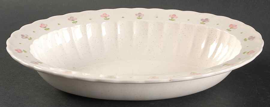 Pink Lady 11" Oval Vegetable Bowl by Metlox - Poppytrail - Vernon-1