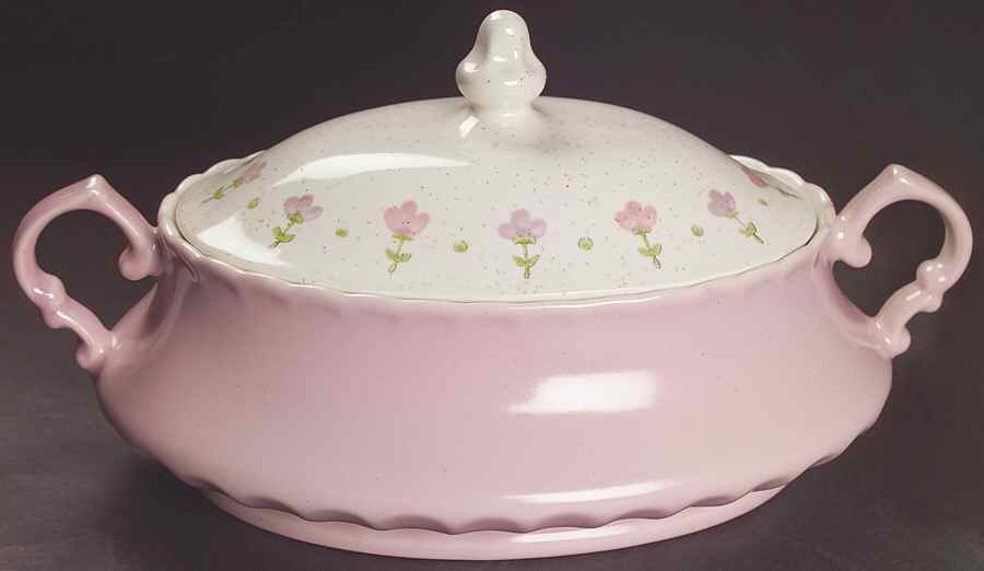 Pink Lady 1.25 Quart Oval Covered Casserole by Metlox - Poppytrail - Vernon-1