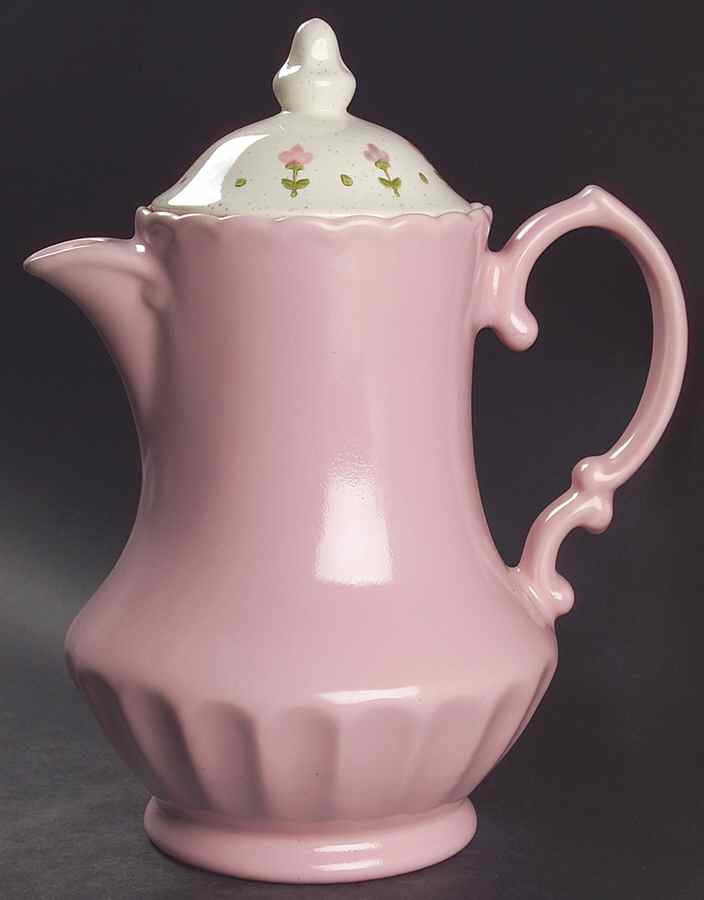 Pink Lady Coffee Pot & Lid by Metlox - Poppytrail - Vernon-1