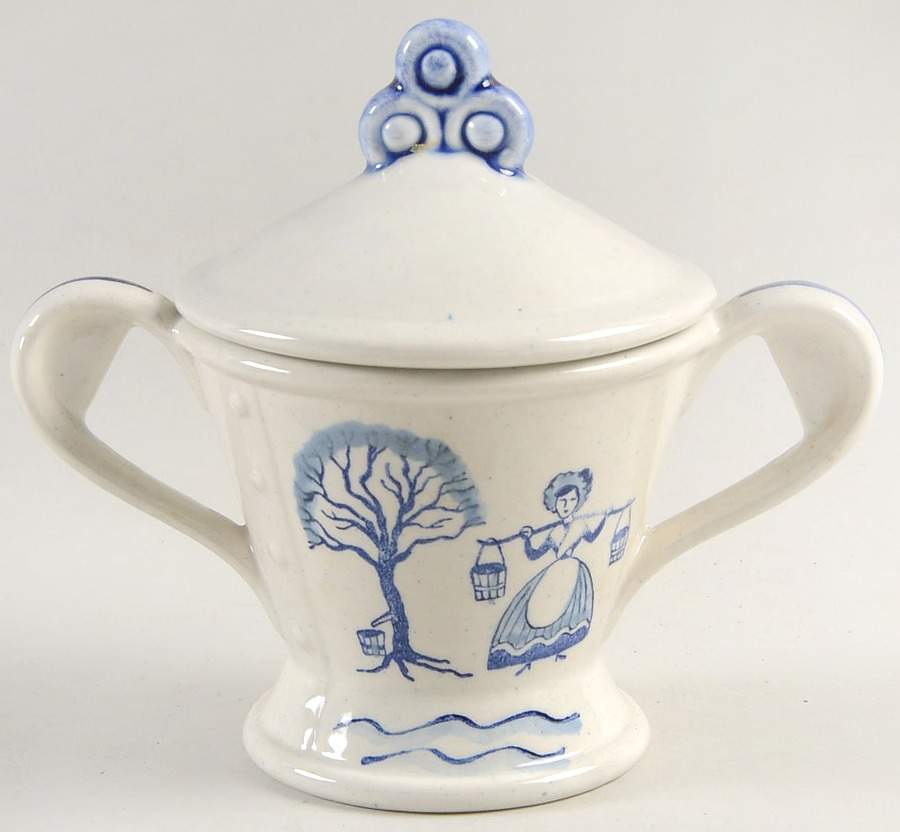 Provincial Blue Sugar Bowl & Lid by Metlox - Poppytrail - Vernon-1