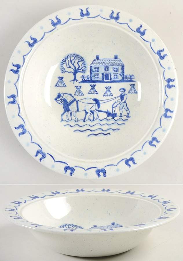 Provincial Blue 10" Round Vegetable Bowl by Metlox - Poppytrail - Vernon-1