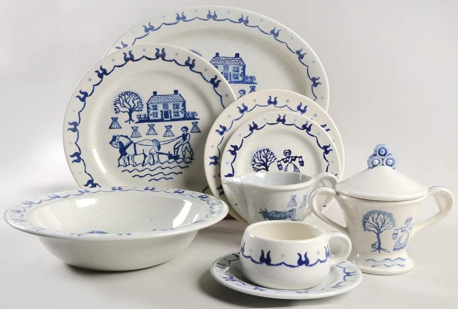 Provincial Blue 45 Piece Starter Set by Metlox - Poppytrail - Vernon-1