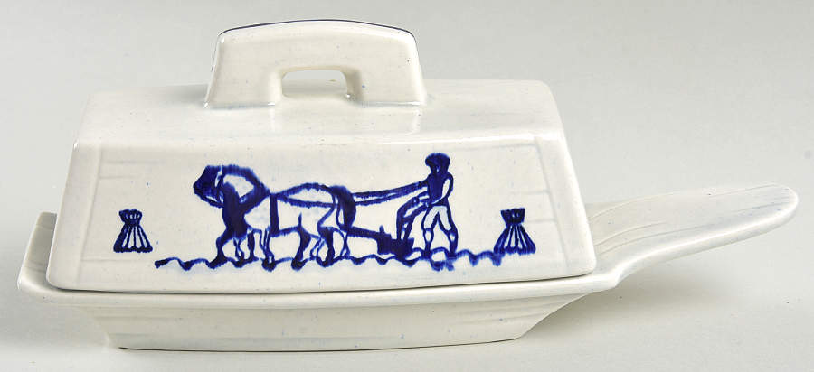Provincial Blue 1/4 Lb Covered Butter by Metlox - Poppytrail - Vernon-1