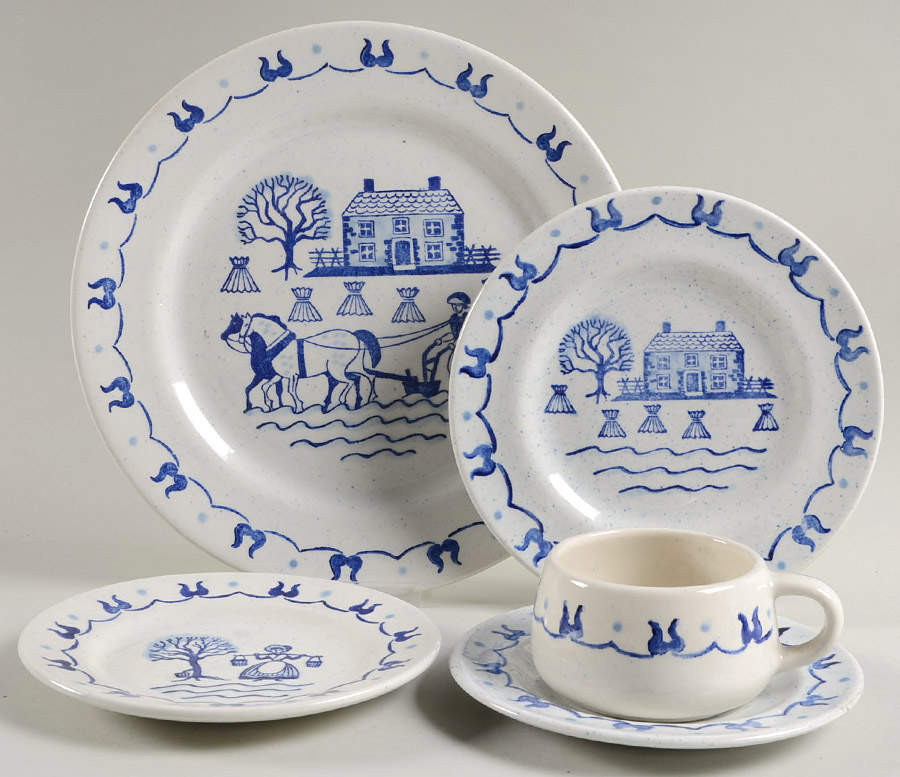 Provincial Blue 5 Piece Place Setting by Metlox - Poppytrail - Vernon-1