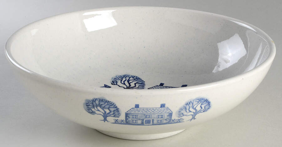 Provincial Blue 11" Large Salad Serving Bowl by Metlox - Poppytrail - Vernon-1