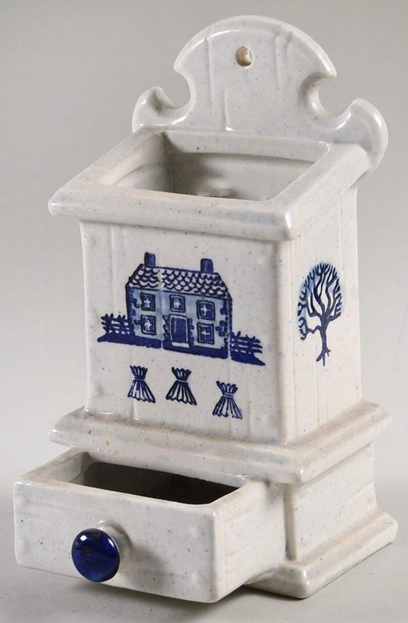 Provincial Blue Match Box Holder by Metlox - Poppytrail - Vernon-1