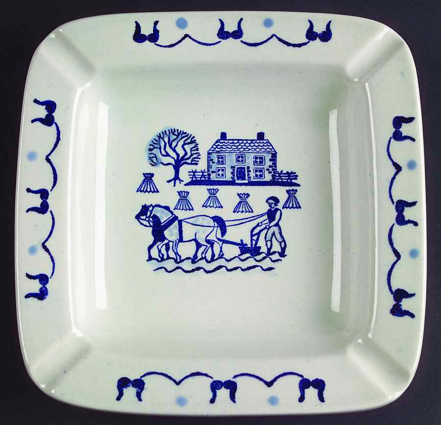 Provincial Blue 4" Square Ashtray by Metlox - Poppytrail - Vernon-1