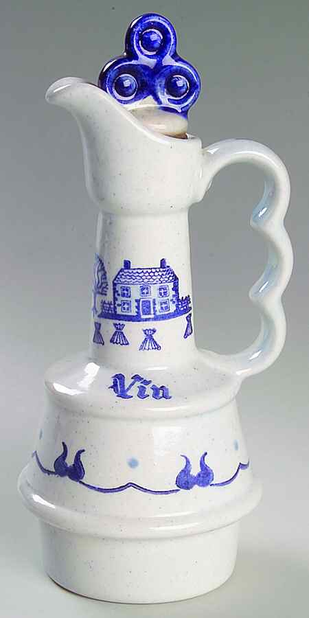 Provincial Blue Vinegar Cruet and Stopper by Metlox - Poppytrail - Vernon-1