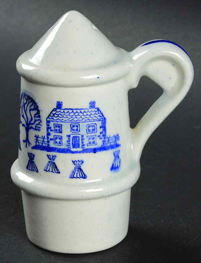 Provincial Blue Condiment Set, Salt Only by Metlox - Poppytrail - Vernon-1