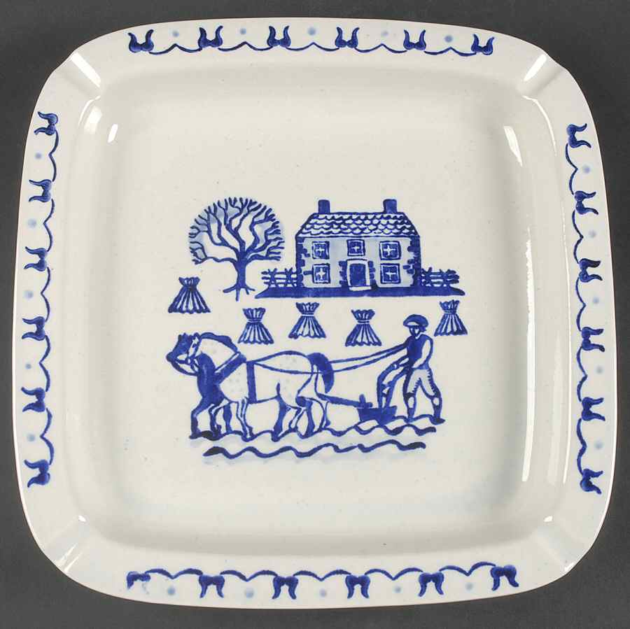 Provincial Blue 12" Square Ashtray by Metlox - Poppytrail - Vernon-1