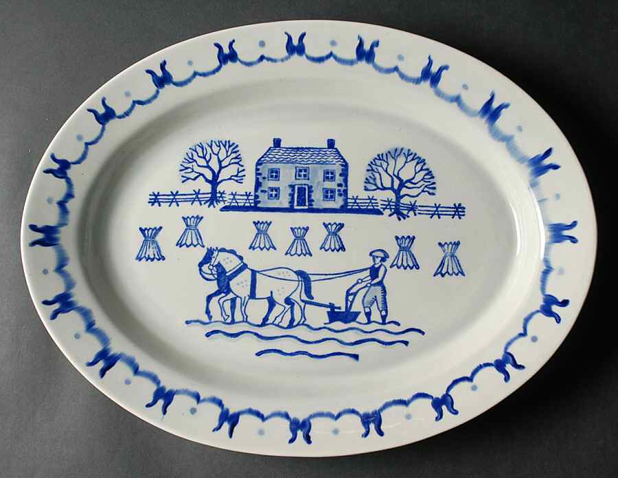 Provincial Blue 16" Oval Serving Platter by Metlox - Poppytrail - Vernon-1