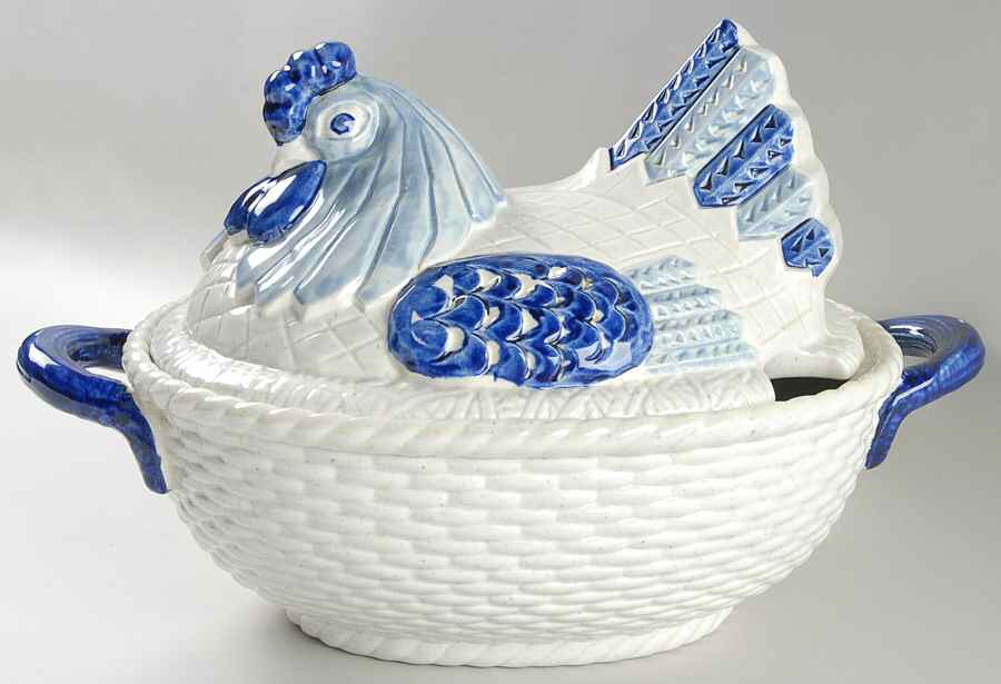 Provincial Blue Tureen &  Lid by Metlox - Poppytrail - Vernon-1