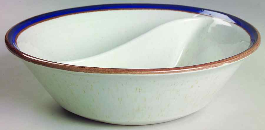 Primary Blue Round Divided Vegetable Bowl by Metlox - Poppytrail - Vernon-1