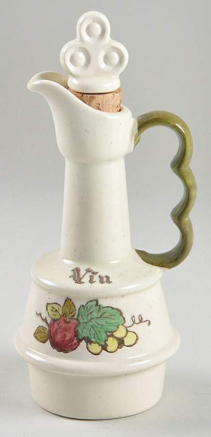 Provincial Fruit Green Vinegar and Stopper for Condiment Set by Metlox - Poppytrail - Vernon-1