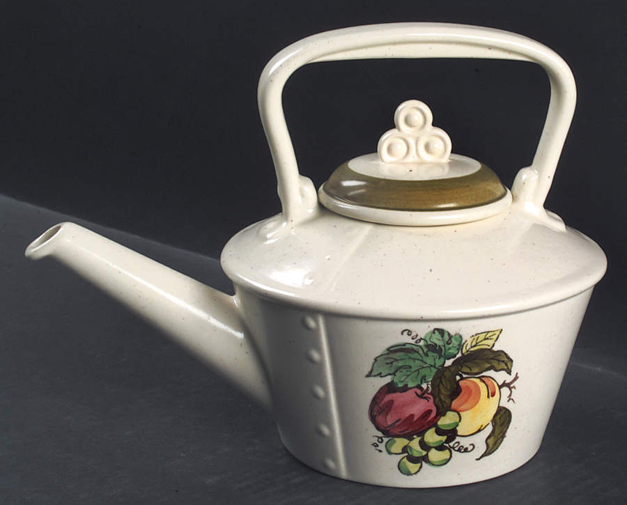 Provincial Fruit Green Teapot & Lid by Metlox - Poppytrail - Vernon-1