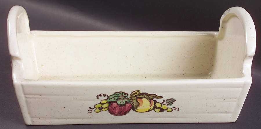 Provincial Fruit Green Bread Tray by Metlox - Poppytrail - Vernon-1