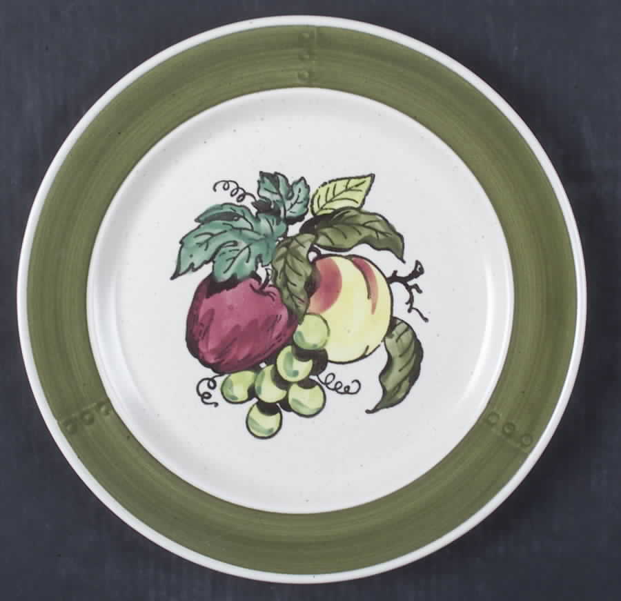 Provincial Fruit Green 12" Chop Plate (Round Platter) by Metlox - Poppytrail - Vernon-1