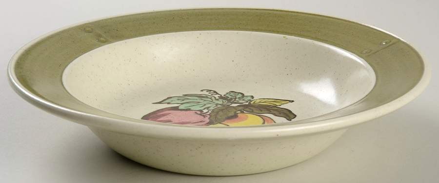 Provincial Fruit Green Rim Soup Bowl by Metlox - Poppytrail - Vernon-1