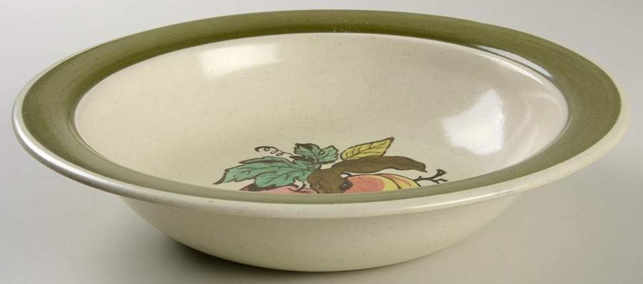Provincial Fruit Green 10" Round Vegetable Bowl by Metlox - Poppytrail - Vernon-1