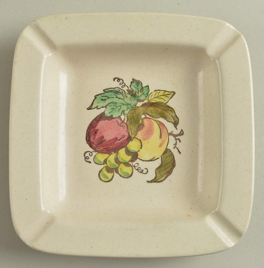 Provincial Fruit Green 6" Ashtray by Metlox - Poppytrail - Vernon-1