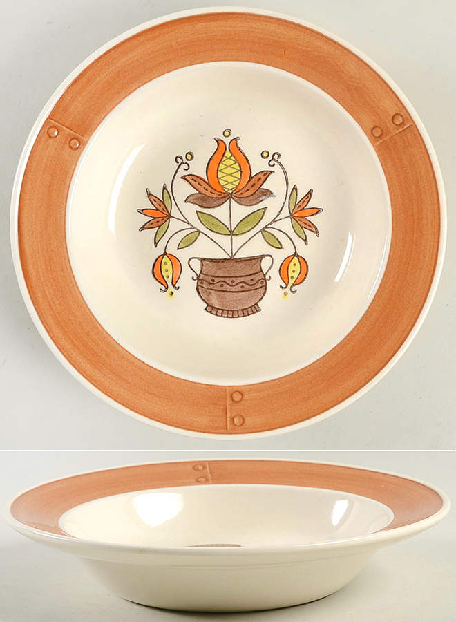 Provincial Flower Rim Soup Bowl by Metlox - Poppytrail - Vernon-1
