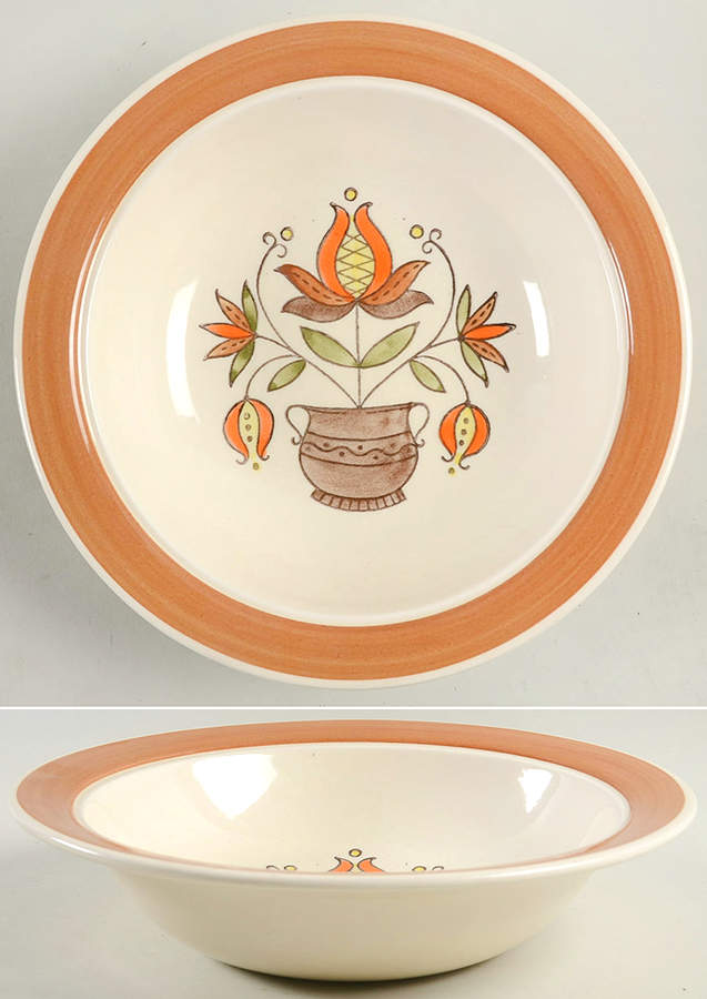 Provincial Flower 10" Round Vegetable Bowl by Metlox - Poppytrail - Vernon-1