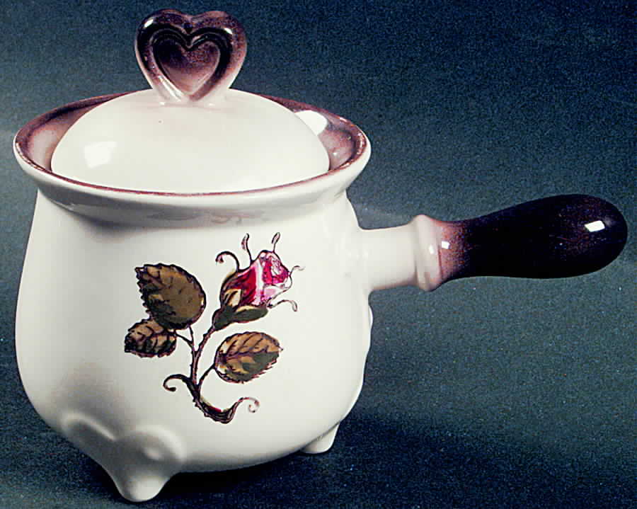 Provincial Rose Sugar Bowl & Lid by Metlox - Poppytrail - Vernon-1
