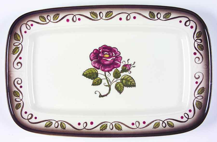Provincial Rose 12" Oval Serving Platter by Metlox - Poppytrail - Vernon-1