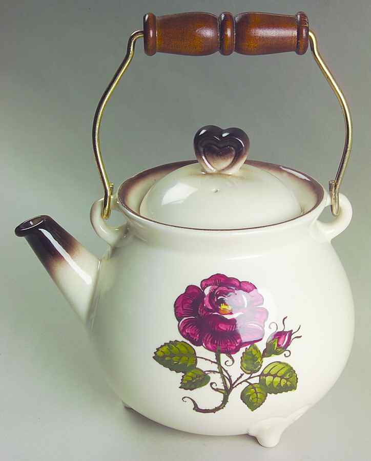Provincial Rose Teapot & Lid by Metlox - Poppytrail - Vernon-1