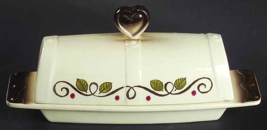 Provincial Rose 1/4 Lb Covered Butter by Metlox - Poppytrail - Vernon-1