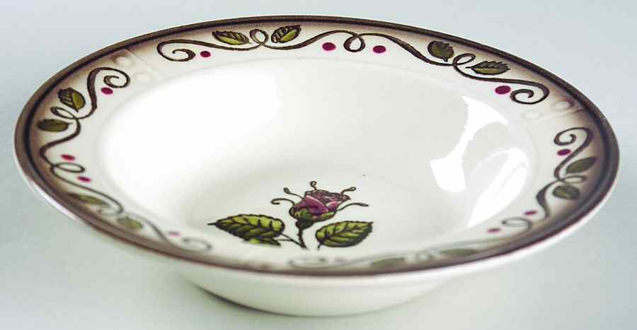 Provincial Rose Rim Fruit/Dessert (Sauce) Bowl by Metlox - Poppytrail - Vernon-1