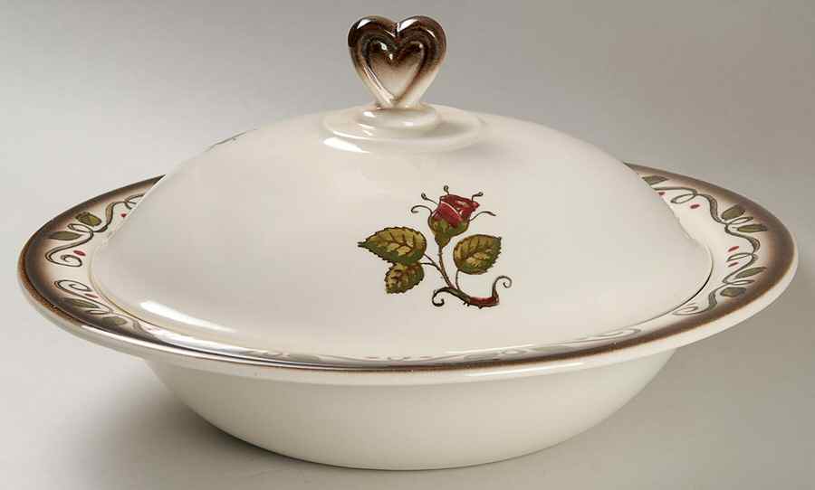 Provincial Rose Round Covered Vegetable by Metlox - Poppytrail - Vernon-1
