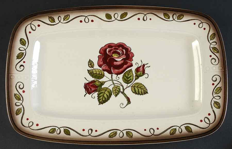 Provincial Rose 14" Oval Serving Platter by Metlox - Poppytrail - Vernon-1